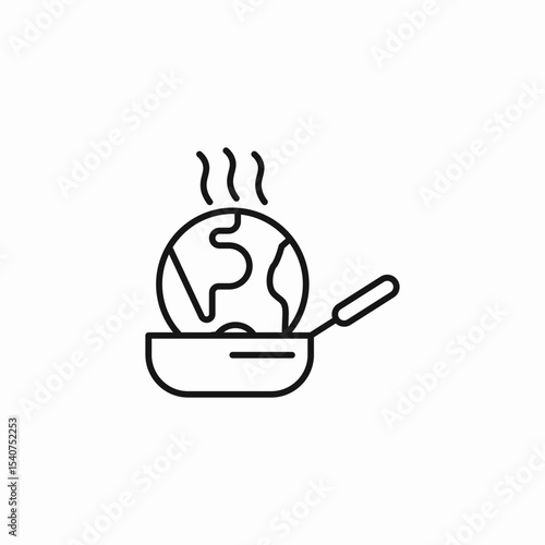 warming planet cook icon sign vector