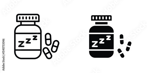 Sleeping pills icon concept. vector set. Eps10