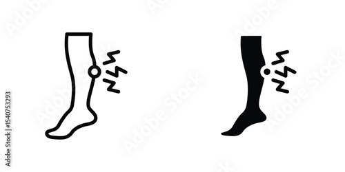 Shin pain icon concept. vector set. Eps10