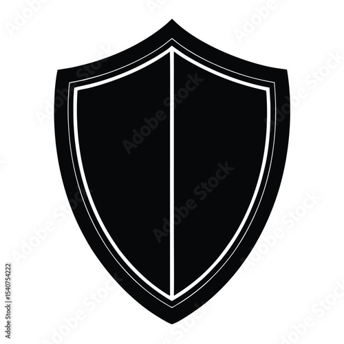 Black shield icon graphic design element