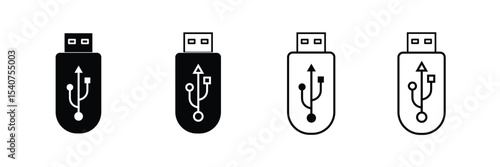 Usb flash drive vector icons. Usb icon set. Flash disk sign and symbol.