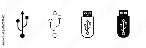 Usb flash drive vector icons. Usb icon set. Flash disk sign and symbol.
