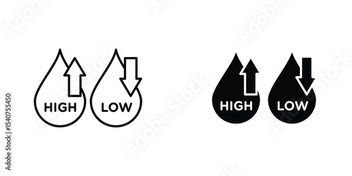 Low and high cholesterol icon concept. vector set. Eps10