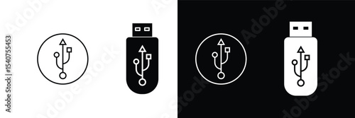 Usb icon vector. Flash disk icon vector.
