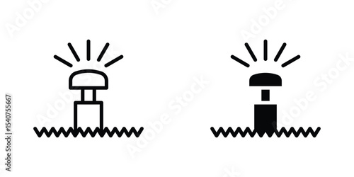 Lawn sprinkler icon concept. vector set. Eps10