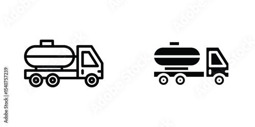 Fuel truck icon concept. vector set. Eps10