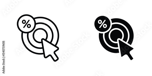 Click through rate icon concept. vector set. Eps10