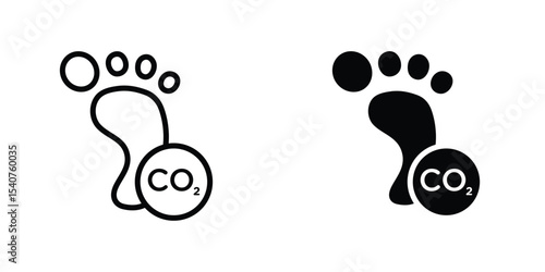 Carbon footprint icon concept. vector set. Eps10