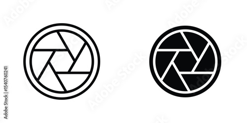 Camera shutter icon concept. vector set. Eps10