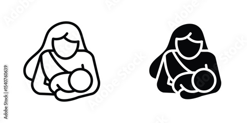 Breastfeeding icon concept. vector set. Eps10