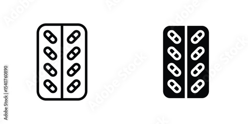 Blister drug pack icon concept. vector set. Eps10