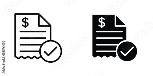 Bill paid icon concept. vector set. Eps10
