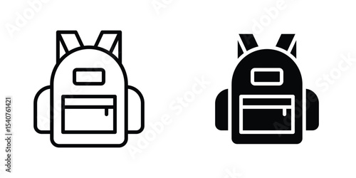Backpack icon concept. vector set. Eps10