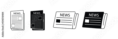 Newspaper icon vector illustration set. news paper signs and symbols.	
