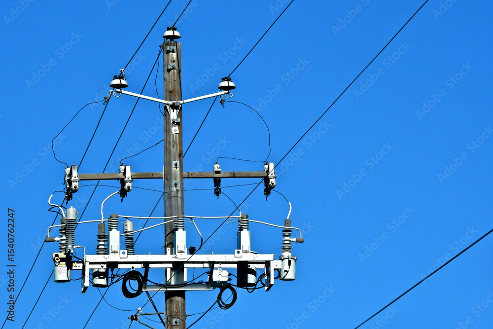 Upgraded components to old electric pole to help protect the electric grid Upgraded components to old electric pole to help protect the electric grid