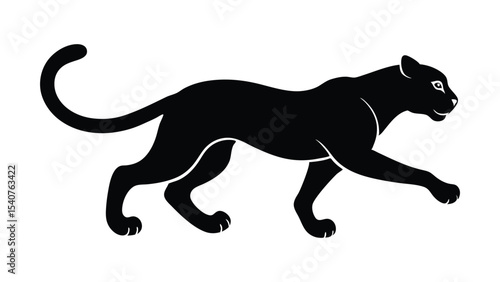 Dashing cheetah in full sprint motion wild savannah silhouette illustration