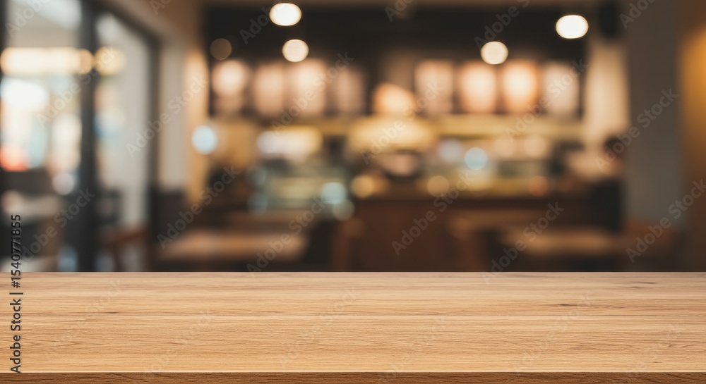 Wooden Tabletop Mockup in Blurred Cafe Setting - A clean wooden table against a softly blurred cafe backdrop, symbolizing relaxation, warmth, community, comfort, and moments of peace Wooden Tabletop Mockup in Blurred Cafe Setting - A clean wooden table against a softly blurred cafe backdrop, symbolizing relaxation, warmth, community, comfort, and moments of peace