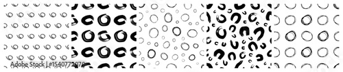 Set of seamless patterns with scribble smears