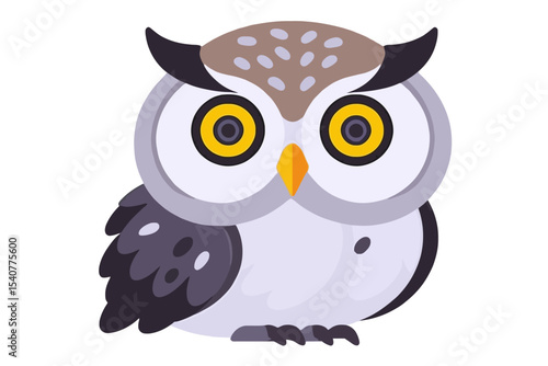 Cute Cartoon Owl Illustration- Whimsical Bird Art for Kids- Adorable Animal Graphic Design- Owls for Children's Books- Digital Art of a Funny Owl- Bird Clipart Image