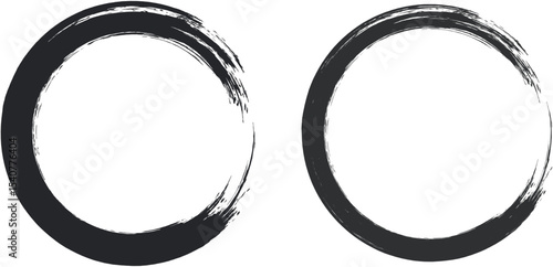 Minimal Zen Brush Circle and Soft Pastel Color Dots Icon Set – Japanese Ink Style & Modern UI Elements