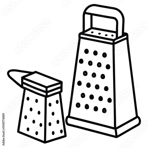 Two graters kitchen utensils isolated on white background
