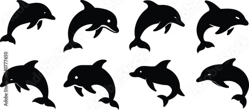 Dolphin Silhouette Clipart Bundle