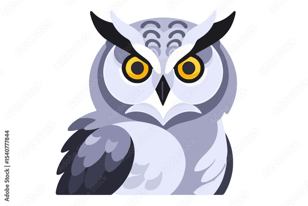 Cute Owl Illustration with Big Yellow Eyes - Wise Bird Graphic Art- Cartoon Owl for Kids and Adults- Owl Mascot Character Design Cute Owl Illustration with Big Yellow Eyes - Wise Bird Graphic Art- Cartoon Owl for Kids and Adults- Owl Mascot Character Design