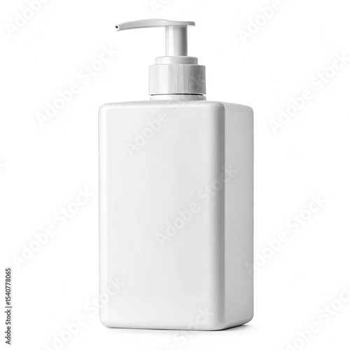 White Rectangular Pump Bottle – Cosmetic or Liquid Soap Packaging