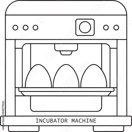 Modern egg incubator machine line drawing hatching eggs poultry farm equipment