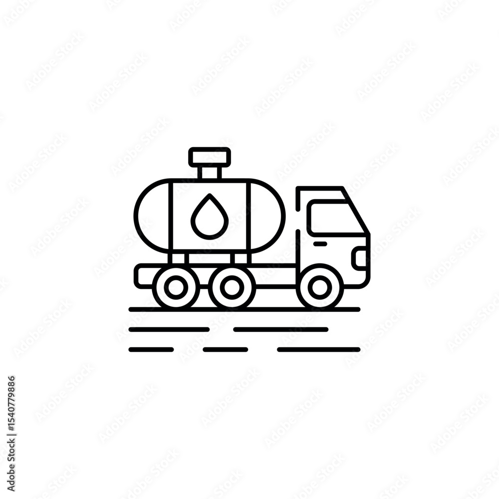 Water Tank Truck icon design with white background stock illustration Water Tank Truck icon design with white background stock illustration