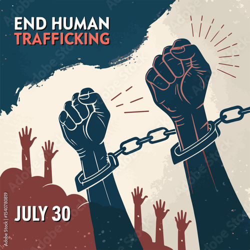 United for Freedom – World Day Against Trafficking in Persons Awareness Design