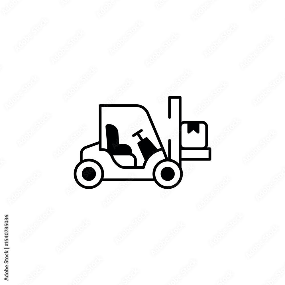 Forklift icon design with white background stock illustration Forklift icon design with white background stock illustration