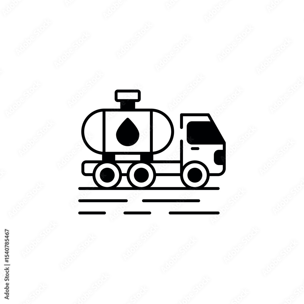 Water Tank Truck icon design with white background stock illustration Water Tank Truck icon design with white background stock illustration