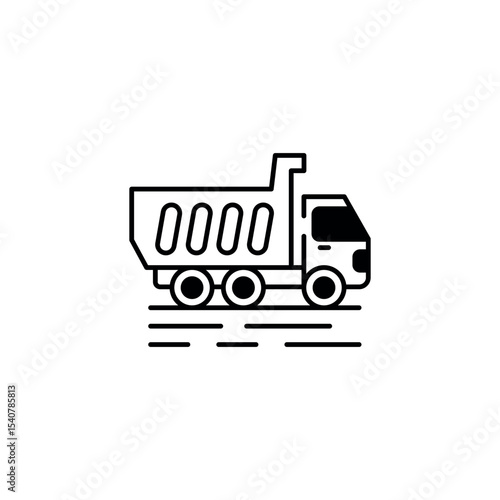 Tipper Truck icon design with white background stock illustration
