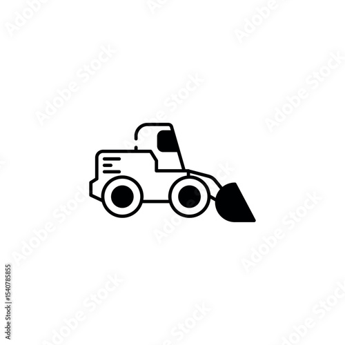 Wheel Loader icon design with white background stock illustration