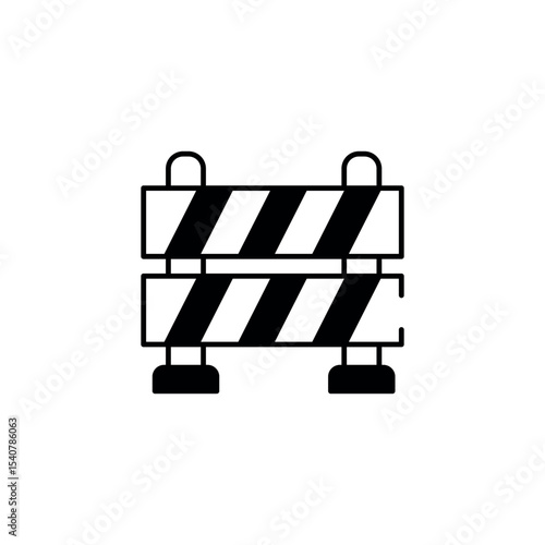 Road Barrier icon design with white background stock illustration