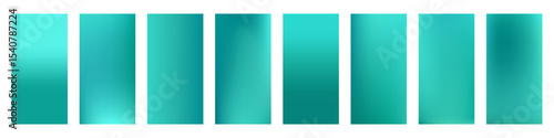 Set of aqua marine liquid gradient vector background