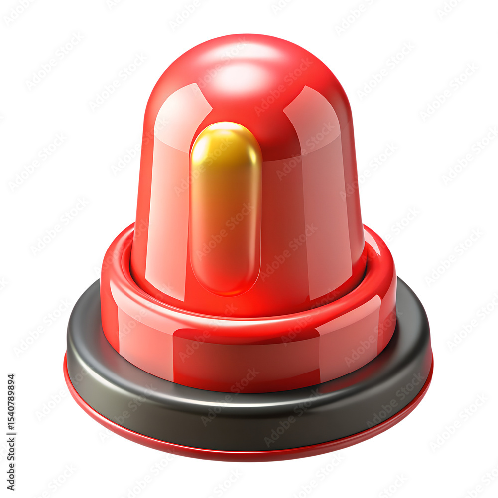 Fototapeta premium Emergency red alarm light icon in 3D isolated design illustration