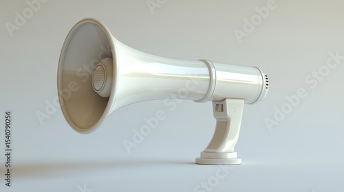 White megaphone on plain background