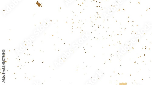 Colorful fireworks confetti explodes on white background, animation of the explosion and fall of confetti in 4k video. confetti bomb effect from the inside glitter background with gold slowly falling