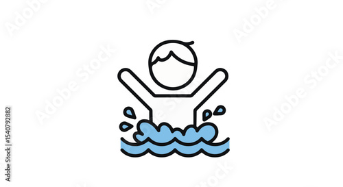 A child joyfully splashing in the water.