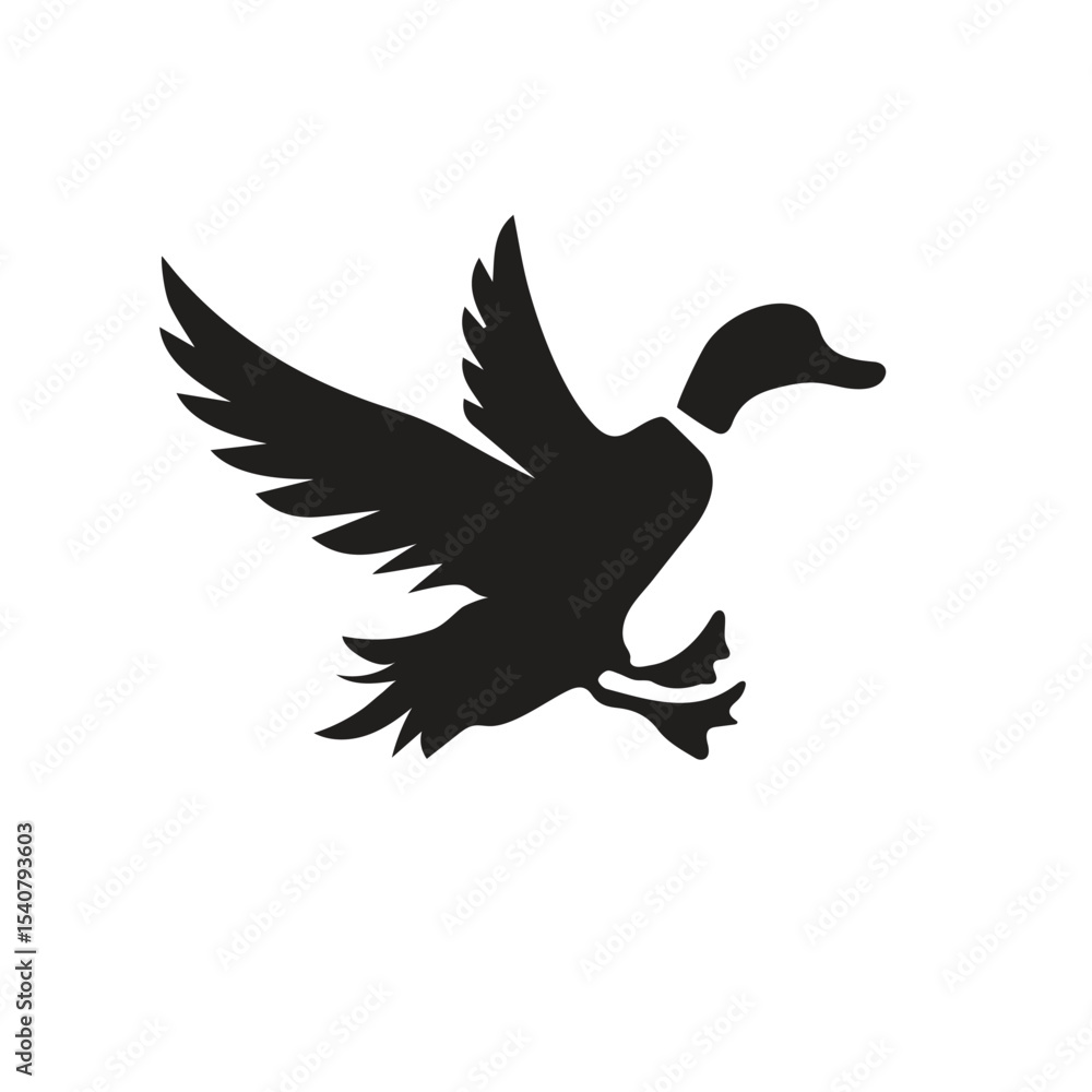 Obraz premium Duck shilittued black vector illustrations 