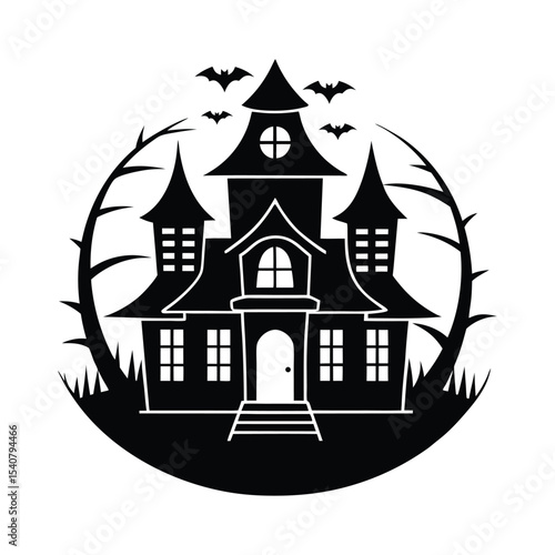 Wallpaper Mural Silhouette of a haunted house Torontodigital.ca