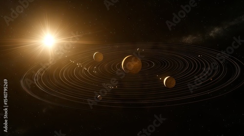 A system of planets orbiting a star.