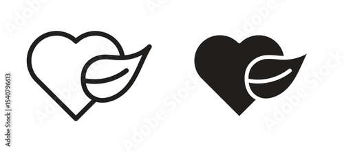 Leaf heart icon