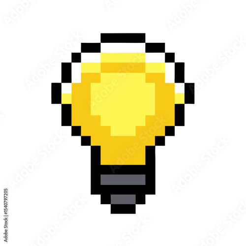 Lightbulb Pixel Art – Retro Idea and Innovation Icon


