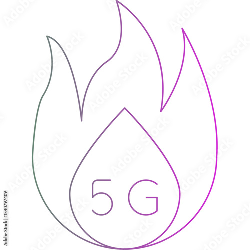 Fire 5g single icon vector illustration