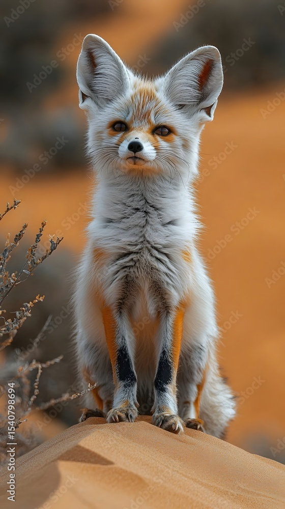 Obraz premium Fennec fox on a desert sand dune