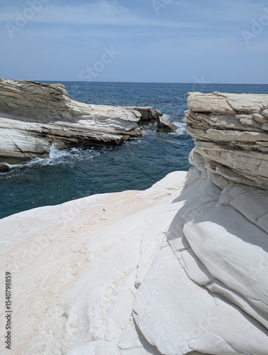 Governor beach with white limestone cliffs.