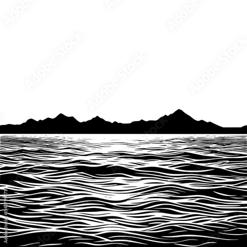 vector illustration of a sea landscape sunrise 